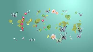 鲜花盛放蝴蝶飞舞LOGO演绎文件夹视频的预览图